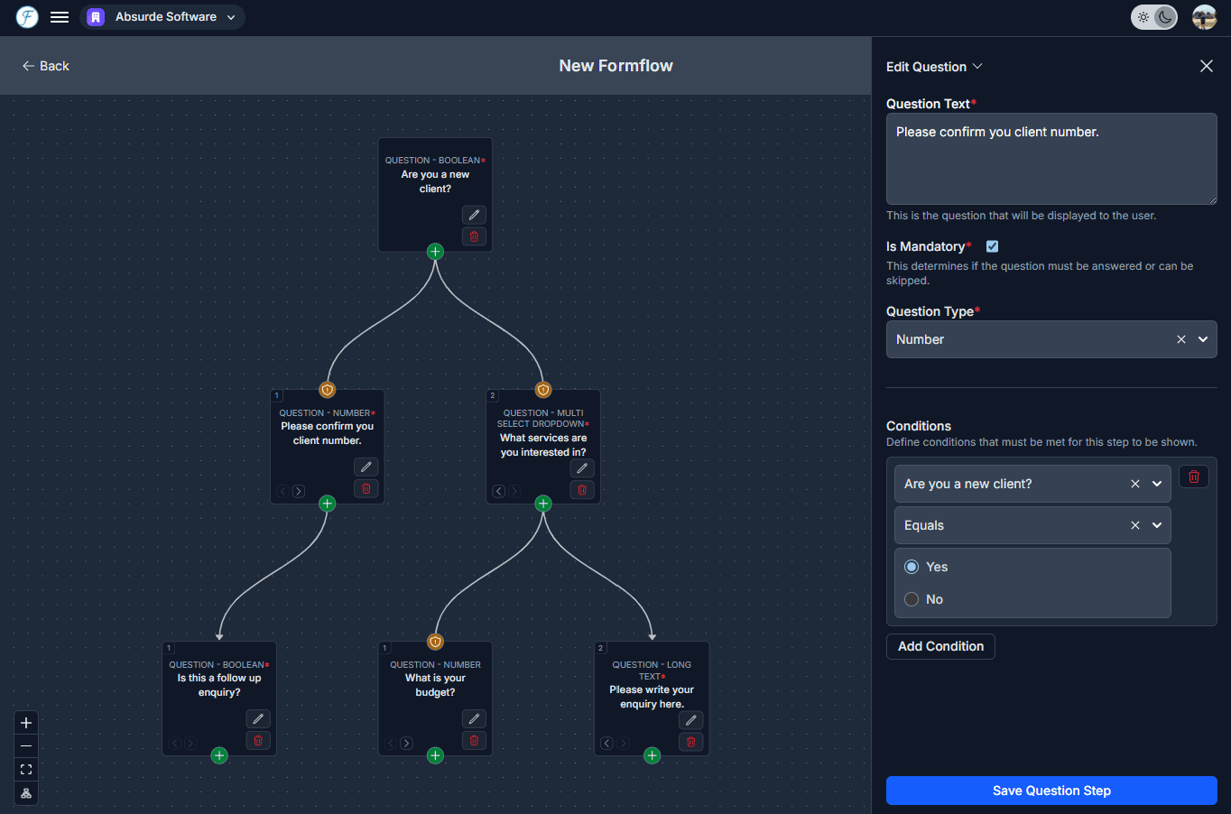 Flow CRM formflow builder